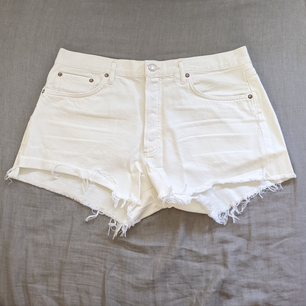 Agolde Parker Jean Shorts Tissue White - Picture 3 of 11